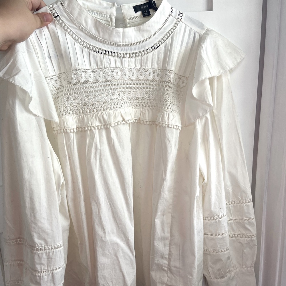 Ruffle puff sleeve blouse from JCrew 2020